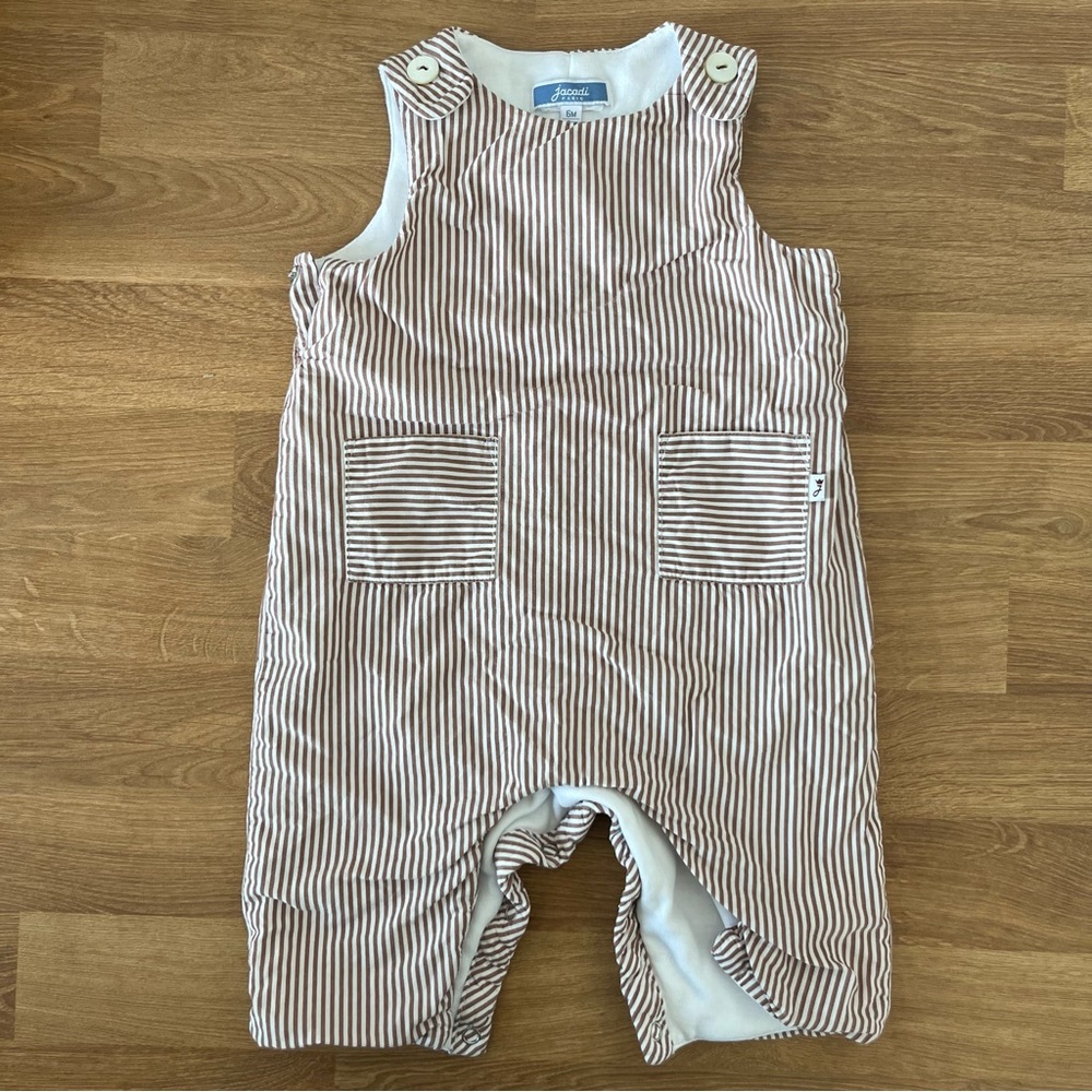 Jacadi Overalls in Red Stripe - 6M
